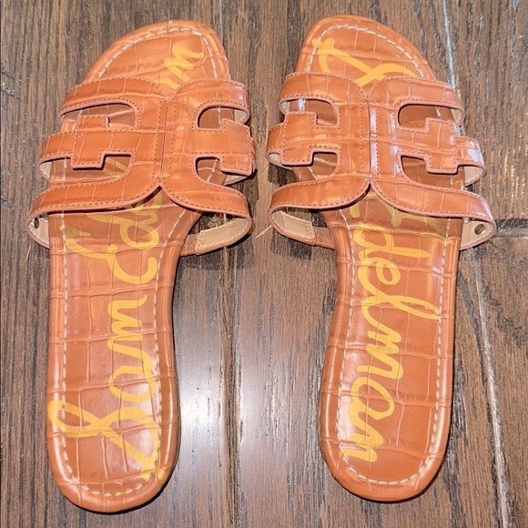 Sam Edelman brown preppy slip on sandals size 7 1/2 - Picture 2 of 6